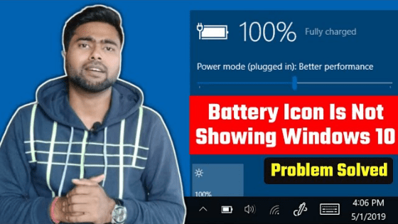 Windows 10 battery icon missing problem - Laptop battery icon - Hindi